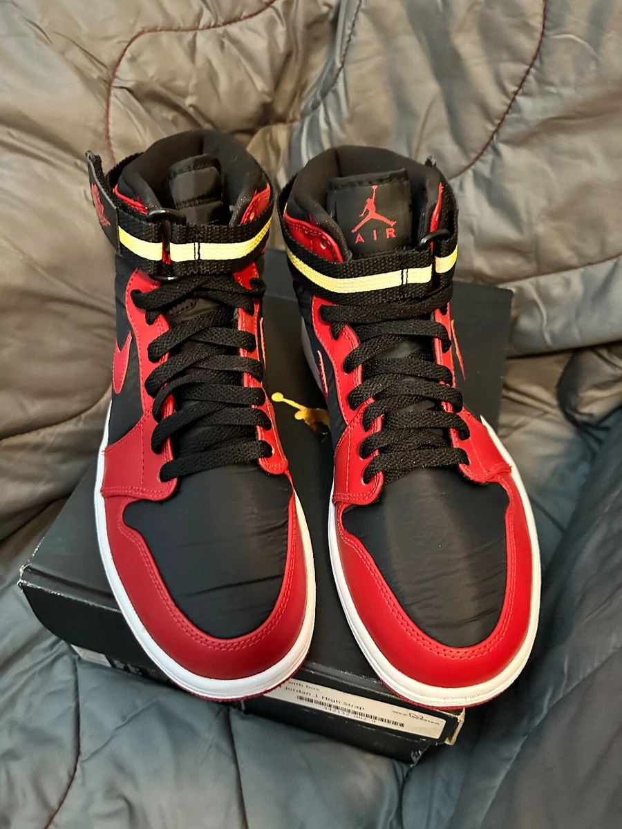 Jordan 1 Strap High Black Gym Red | eBay