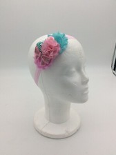 Girls Flower Head Band Multi Colors Pink Blues pink elastic headband