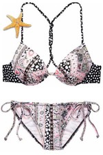Victoria Secret Fabulous 34D Top Classic Iconic Paisley LARGE Teeny Tie Bikini