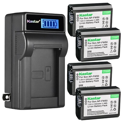 Wall Charger & 4 battery for Sony NEX-3 NEX-3N NEX-5 NEX-5N NEX-5R NEX-5T NEX-6
