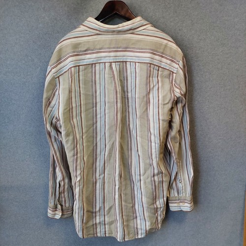 Sportscraft Button Up Shirt Mens 2XL Multicolour Strip Pure Linen Regular Fit - Picture 2 of 10