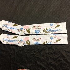 White Floral Mid Calf Socks for Women, Multi-Color Flower Pattern, 1 Pair