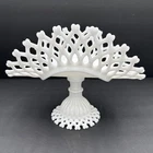 Vtg Westmoreland WG Milk Glass Open Lace Pedestal Banana Bowl Centerpiece