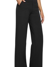 Classic Black Wide-Leg Knit Pants