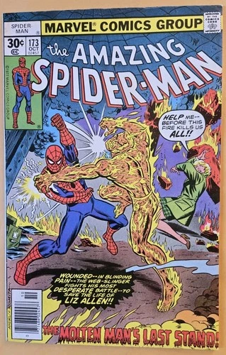The Amazing Spider-Man #173 VG+ (4.5) Spidey Vs. Molten Man! Marvel Comics 10/77
