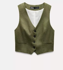 Zara tailored linen blend waistcoat Size M