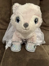 Build A Bear Pink Arctic Frost Fox Merry Mission BAB Soft 2022 Stuffed Plush VGC