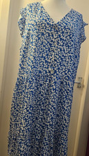 George Blue White Summer Women Ladies Dress Size 26 NWOT