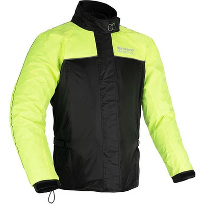 OXFORD CLOTHING Oxford Rainseal Waterproof Motorcycle Motorbike Over Jacket - Black / Fluo
