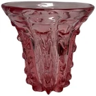 New ListingVintage Pink Art Glass Vase 8-3/4" Ribbed Architectural Heavy Unmarked Murano ?