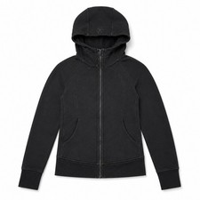 Lululemon Scuba Full Zip Hoodie Women's 6 Black Cotton Fleece Thumbholes Jacket
