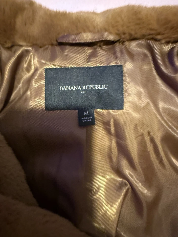 Chaqueta Banana Republic para mujer mediana marrón imitación piel-nueva Foto 2 de 3