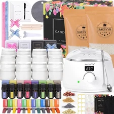 SAEUYVB Complete Candle Making Kit, Candle Making Kit for Adults with Hot Pla...