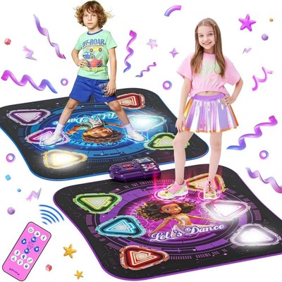 Dance Mat, 2025 Light up 2-Player Opposing Dance Pad with Single & Double Player