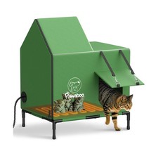 Pawaboo Heated Cat House for Outdoor in Winter, Weatherproof Cats Shelter for...