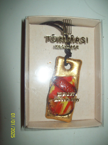 Tommasi Murano Italian Art Glass Colorful Abstract Pendant Necklace Italy