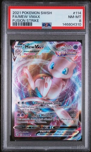 Mew VMAX 114/264 Swsh08: Fusion Strike Holo PSA 8