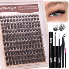 	Geeneiya Wispy Lash Clusters Kit D Curl Eyelash Clusters Wispy 10-18MM DIY L...