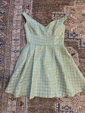 ASOS Petite Mint Green Mint and Gold Mini Dress