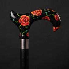 Hand Painted design wooden walking stick for men women walking cane best Gift S9