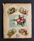 1800s antique victorian DIE CUT & HAND CUT SCRAPBOOK clean pages egg frog angel