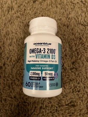 Oceanblue Professional Omega-3 2100 w/ Vit D3, Orange, 60 Ct Exp 12/27