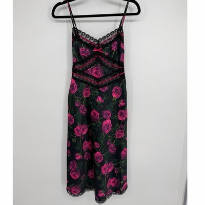 Betsey Johnson Hollywood Rose Midi Dress XS Slip Vintage Inspired Romantic  Lace | eBay