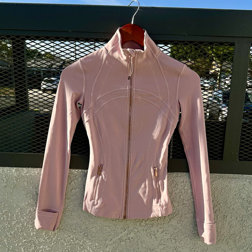 lululemon Define Jacket Nulu Pink Slim Fit Full Zip Zipped Pockets S