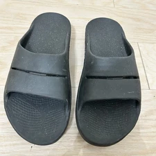 NIP New Womens OOFOS OOahh Black Platform Heel Women’s Slide Sandals Size 9