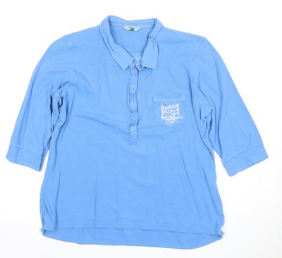 Fat Face Damen Polo blau 3/4 Arm maritim Oberteil