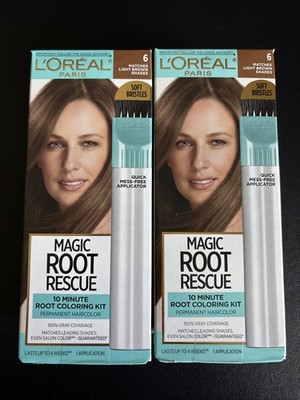 2x L'Oreal Paris Magic Root Rescue 10 Minute #6 Matches Light Brown New Sealed