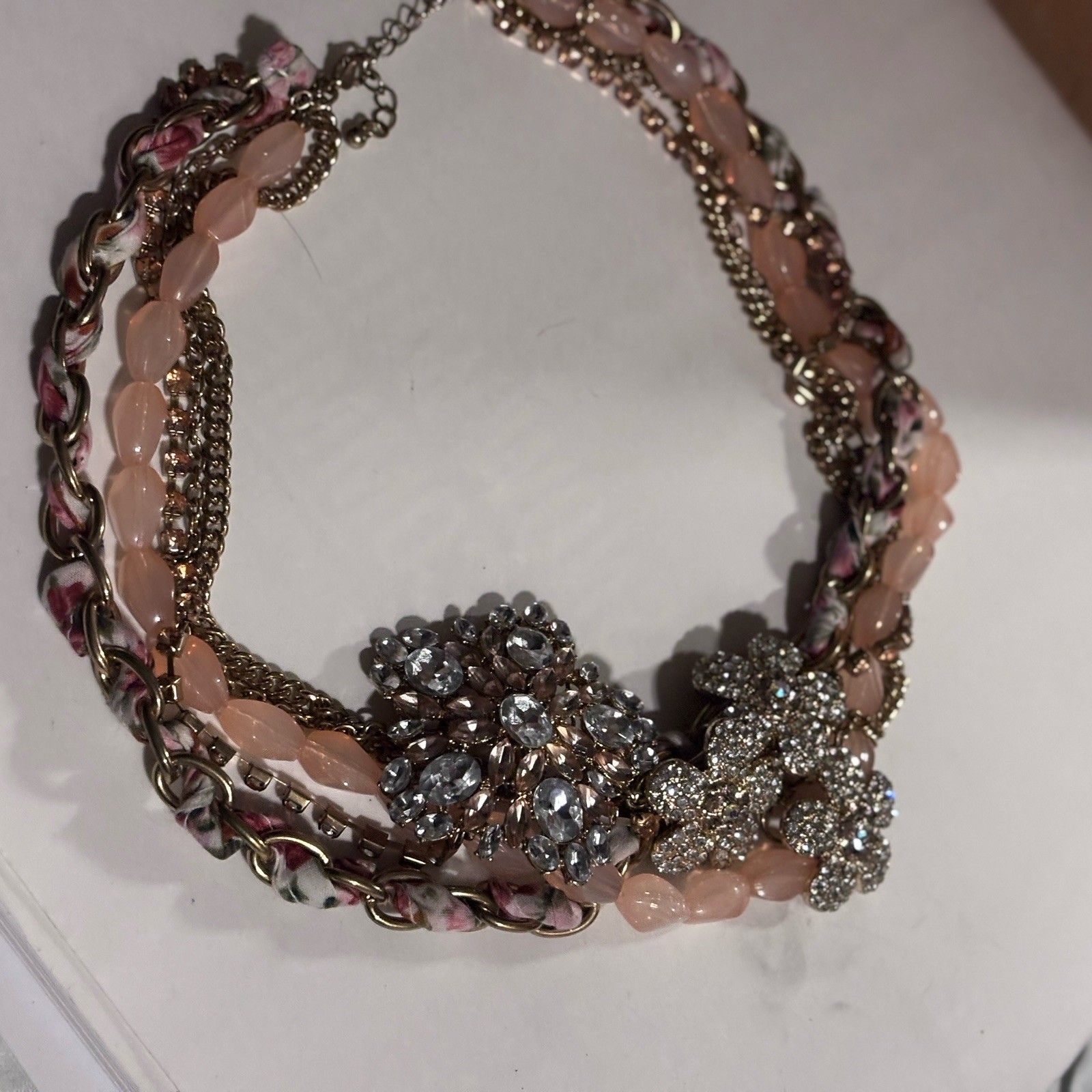 Vintage Rhinestone Statement Collar Multi Strand - image 3