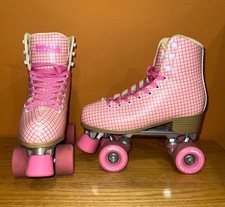 Impala Rollerskates, Pink Tartan Sidewalk, Classic Quad, Size 7
