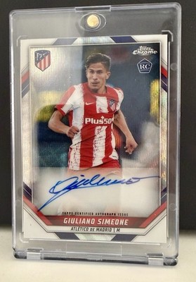 2021-22 Topps Chrome Atletico Madrid Giuliano Simeone On Card Auto /50 Rookie RC