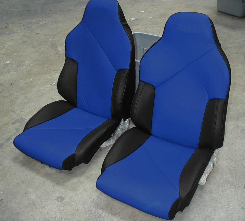 Custom Fit Leather Seat Covers For 1994-1996 Chevy Corvette C4 - Black Pair