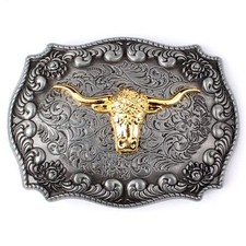 Longhorn Belt Buckle Western Cowboy Native American Motorcyclist CW-02 
