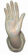 Iridescent Ceramic Hand JewelryTowel Holder Display Stand Ornament Ghostlike