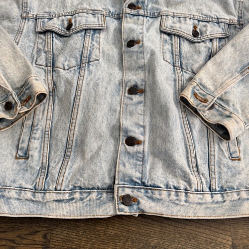 HARD ROCK CAFE Vintage Orlando bestickt Acid Washed Denim Jeansjacke Save Planet - Bild 11 von 15