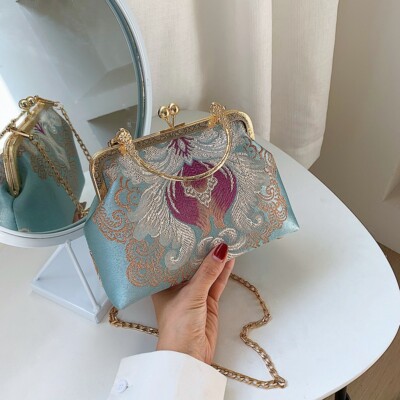 Chinese Style Retro Jacquard Plaid Bag Hanfu Elegant Retro Handbag