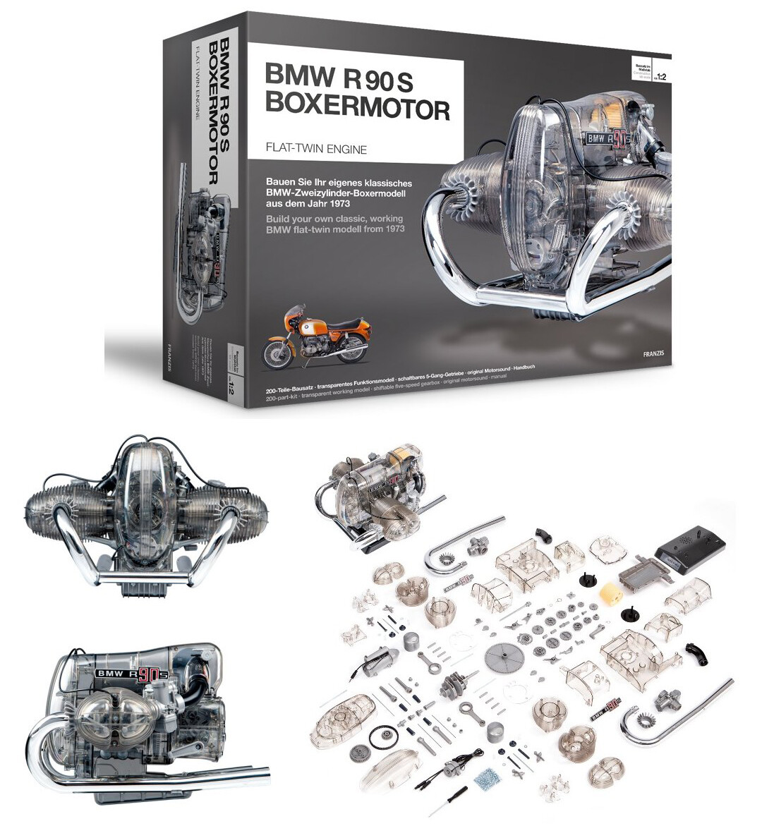 1/2 BMW R90S エンジン プラモデル Amazon.com: BMW R/90-S Flat Twin Engine Model Kit with