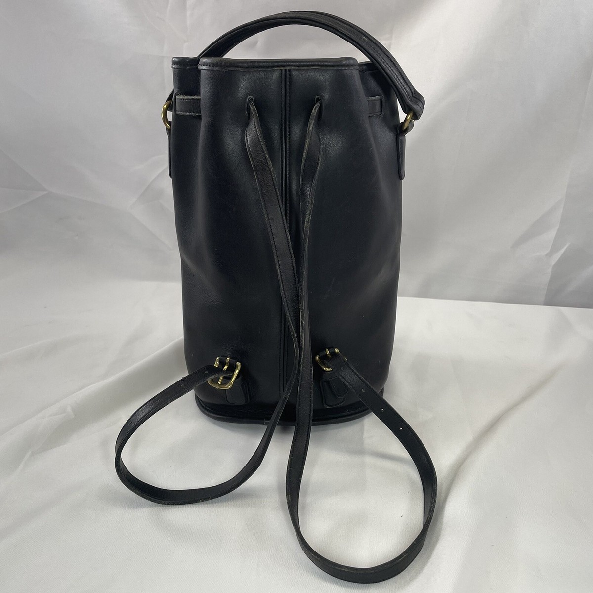 Vintage COACH Black Leather Sling Daypack Backpack G6C-9992 