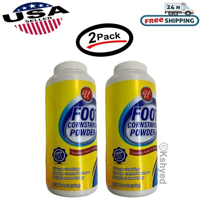 (2 Pack) Odor Control Foot Powder Talc-Free Shoe Deodorizer Moisture Absorbent