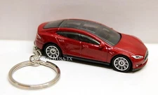 Custom Key Chain Tesla Model S red