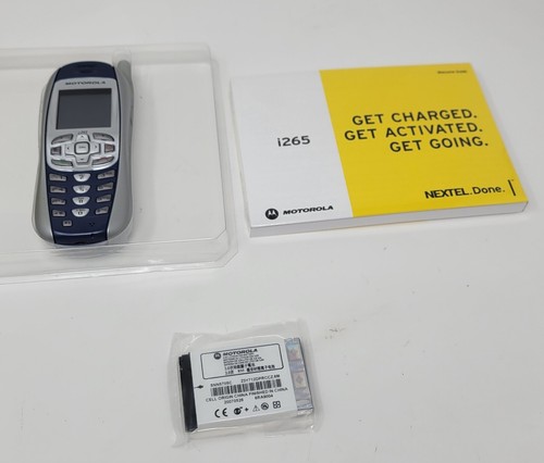 Nextel Motorola i265 Cell Phone Retro Blue Gray Original Box 2007 - 第 5/7 張圖片