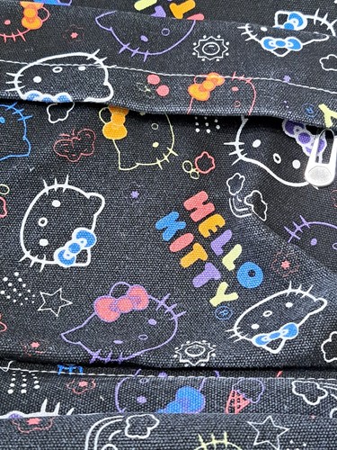Hello Kitty Black Canvas Laptop Backpack Cartoon Sanrio - Picture 2 of 13