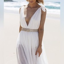 Her Empire Bella White Sheer Dress NWT - M