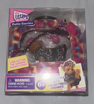 Real Littles Cutie Carries Fuzzy Rainbow Carrier Yorkshire Terrier & Accessories