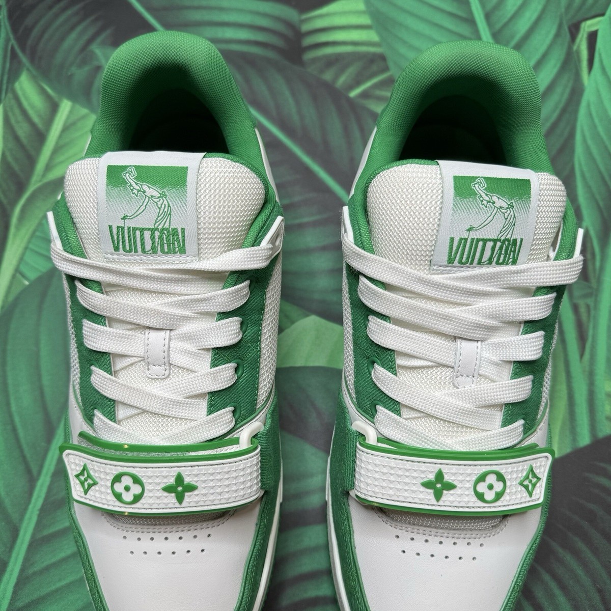 Louis Vuitton Trainer Low Denim Monogram 'green White' Sz
