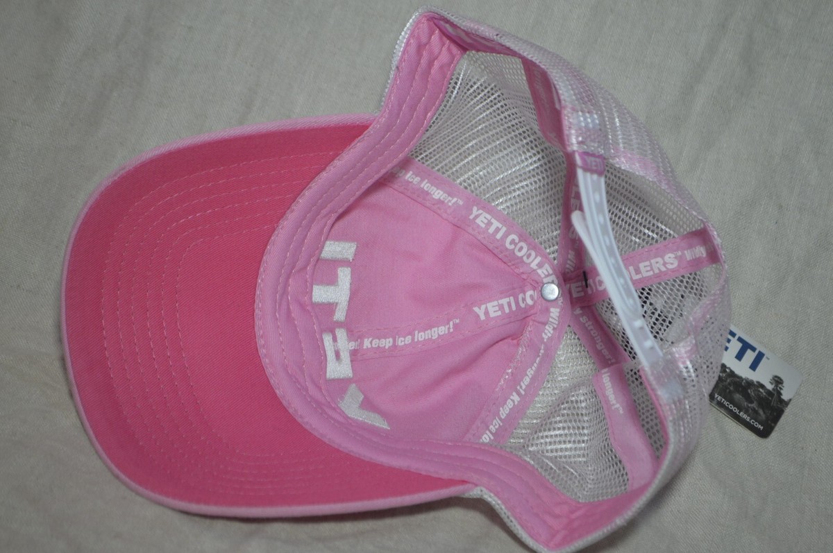 Yeti Coolers Logo Ladies Low Profile Trucker Hat Cap Pink 