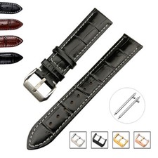 Black Brown Quick Release Leather Watch Strap Band 12 14 16 17 18 19 20 22 24mmm